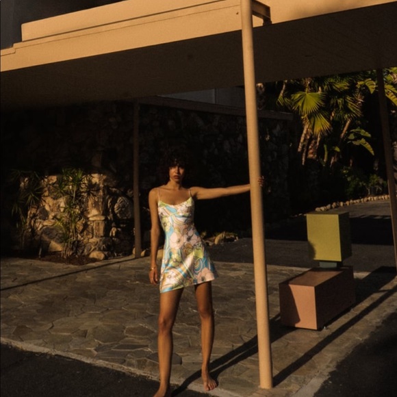 ZARA satin effect print dress - Picture 3 of 6